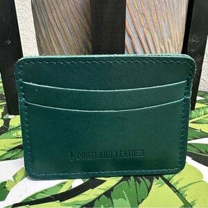Portland Leather Teal Card Holder